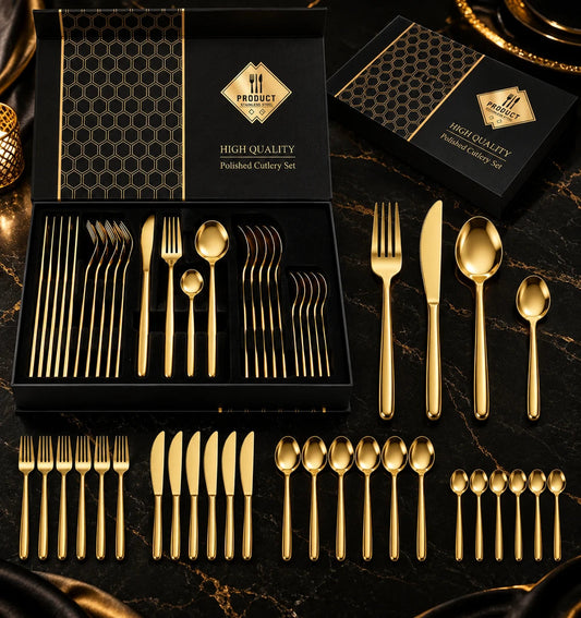 Set de Tacamuri din Aur 24k - 24 Piese pentru 6 persoane!
