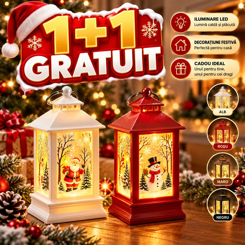 🎄 Felinar Magic de Crăciun cu LED – 1+1 GRATUIT