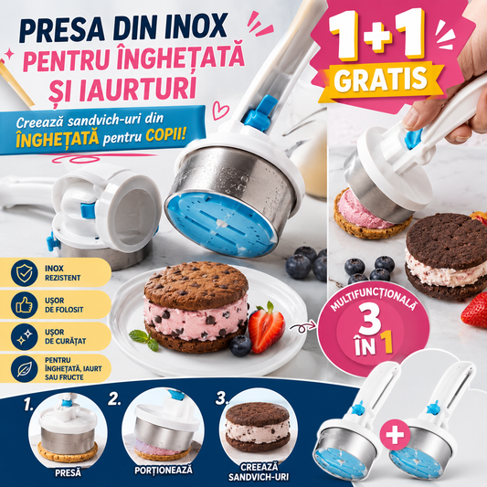 🍨 1+1 GRATIS Presă Multifuncțională pentru Deserturi cu Înghețată – Model Profesional
