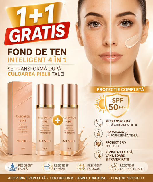 1+1 GRATIS-Fond de ten TRANSFORMATOR cu SPF 50+