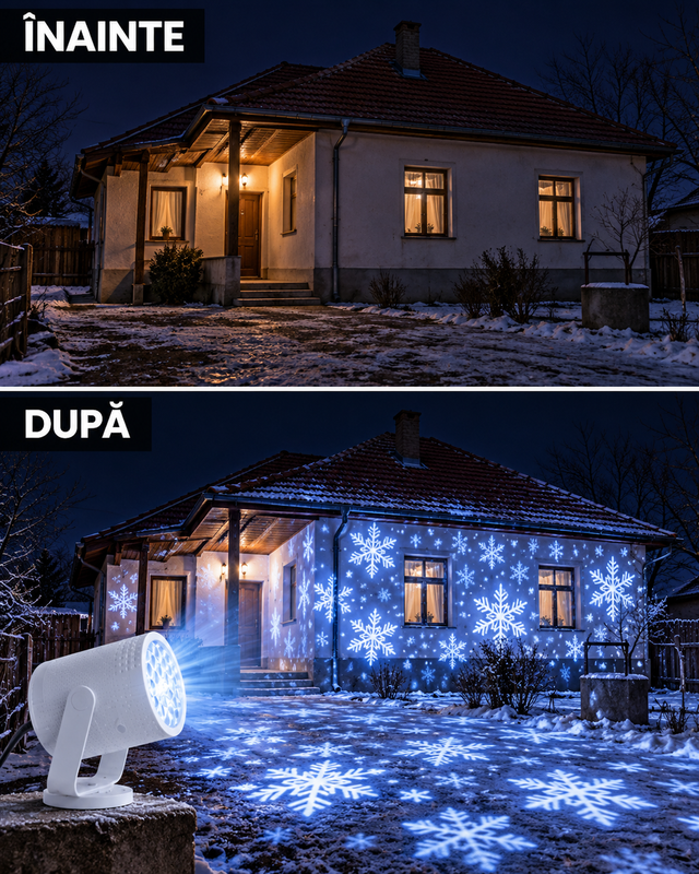 Proiector LED de Crăciun – Lumini și Proiecții Magice pentru Interior și Exterior 🎄✨