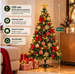 Brad Artificial de Crăciun 120 cm – Verde, cu Suport Inclus 🎄