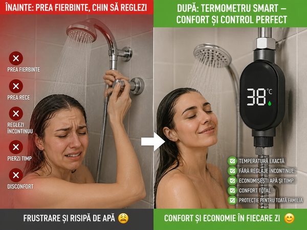Termometru Digital Pentru Duș - Vezi temperatura Exactă a Apei în Timp Real