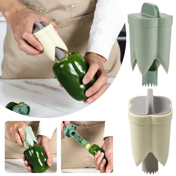🌶️ Instrument 2-in-1 pentru Ardei si Legume