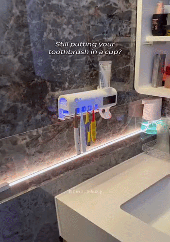 Sterilizator UV-Dozator Automat de Pastă de Dinți cu Senzor de Mișcare și Încărcare Solară/USB